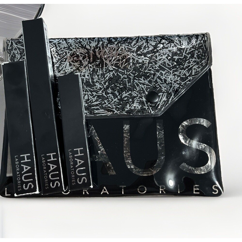 HAUS LABs Lady Gaga Metalhead Cosmetic Bag + Glam Attack Bike-RIP Lip Liner Ride